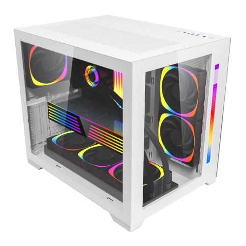 1STPLAYER SP7 ATX RGB Gaming Case Without Fan (White)