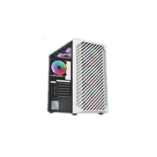 PC Power PP-GS2409 Crystal Glass WH Z777 Mesh ATX Desktop Gaming Case