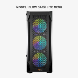 PC Power PP-GS2401-BK Flow Dark Lite Mesh Desktop Gaming Casing