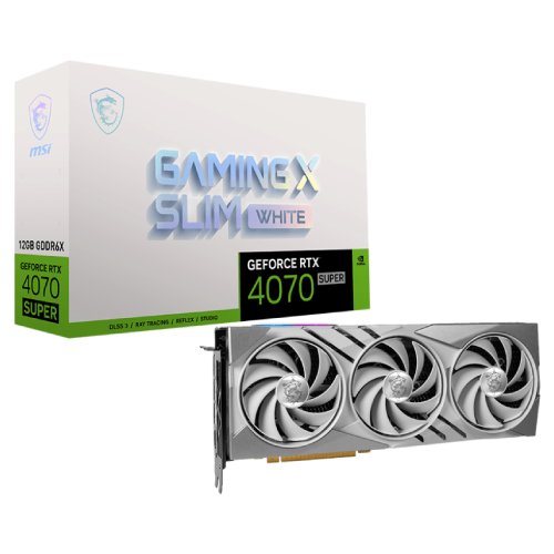 MSI NVIDIA GeForce RTX 4070 SUPER 12G GAMING X SLIM WHITE 12GB GDDR6X Graphics Card