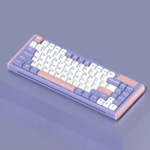 DUSTSILVER K84 PURPLE PINK LILAC CUTE KAWAII WIRED BACKLIT MECHANICAL KEYBOARD (BLACK SWITCH)