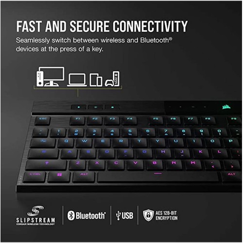 Corsair K100 AIR WIRELESS RGB Ultra-Thin Mechanical Gaming Keyboard