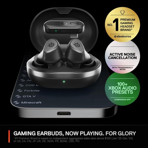 Steelseries Arctis GameBuds for Xbox/PC/PS5/Switch/Mobile 2.4GHz + Bluetooth 5.3 ANC 