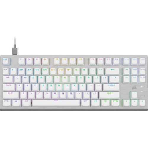 CORSAIR K60 PRO TKL RGB Tenkeyless Optical-Mechanical Gaming Keyboard - White