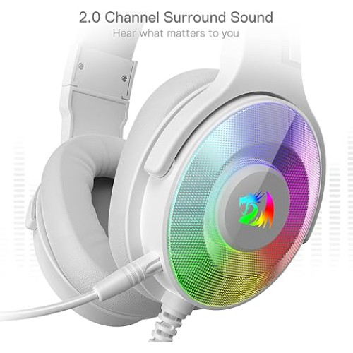 Redragon H350 White Wired Dynamic RGB Gaming Headset