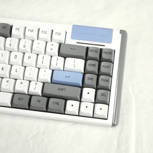 DUSTSILVER K84 GREY WHITE BLUE 75% RGB BACKLIT MECHANICAL KEYBOARD (RED SWITCH)