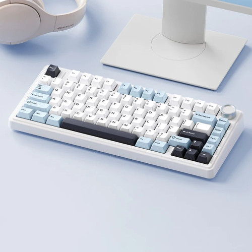 AULA F75 Gasket Three Mode Glacier Blue Mechanical Keyboard