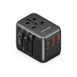 Vention FJEB0 20W 3-Port USB(C+A+A) Universal Travel Adapter 