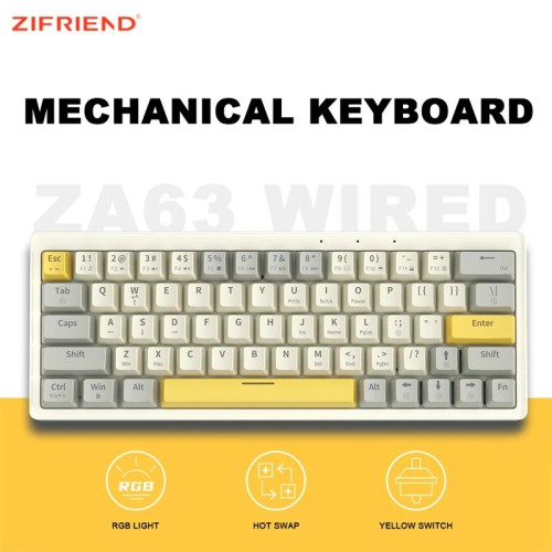 Zifriend ZA63 Hot-Swappable RGB Mechanical Keyboard 