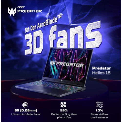 Acer Predator Helios 16 PH16-71-70L4 Intel 13th Gen Core I7-13700HX 32GB DDR5 Ram 1TB Gen4 NVME RTX 4060 8GB GDDR6 16 Inch WUXGA IPS 240HZ Gaming Laptop