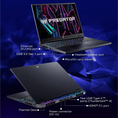 Acer Predator Helios 16 PH16-71-74MN Intel 13th Gen Core I7-13700HX 32GB DDR5 Ram 1TB Gen4 NVME RTX 4070 8GB GDDR6 16 Inch WUXGA IPS 240HZ Gaming Laptop