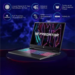 Acer Predator Helios Neo 16 PHN16-71-59WX Intel 13th Gen Core I5-13500HX 16GB DDR5 Ram 512GB Gen4 NVME RTX 4050 6GB GDDR6 16 Inch WUXGA IPS 165HZ Gaming Laptop