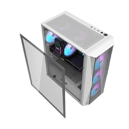 Aigo DarkFlash DK352 PLUS Tempered Glass ATX Case (White)