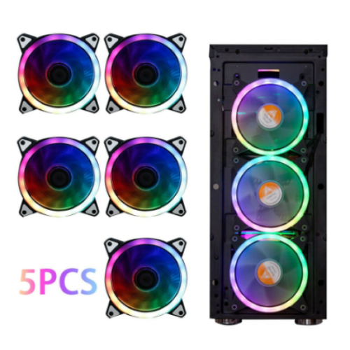 HXHF RGB 5 in 1 120mm Case Cooling Fan Pack