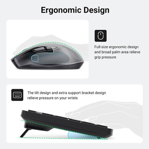 Ugreen MK006 (35740) Wireless Keyboard and Mouse Combo