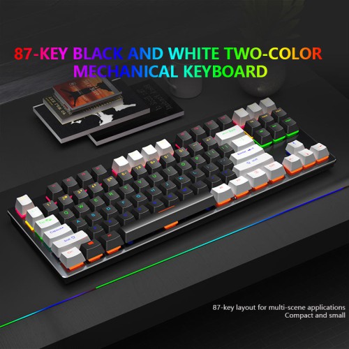 LEAVEN K550 White TKL 87 Keys Hot Swappable Wired Mechanical Gaming Keyboard