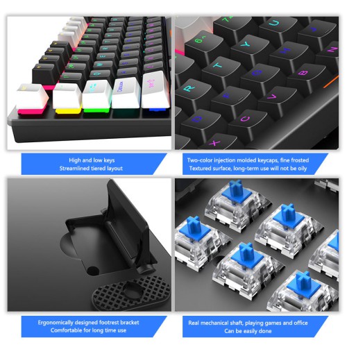 LEAVEN K550 Black TKL 87 Keys Hot Swappable Wired Mechanical Gaming Keyboard