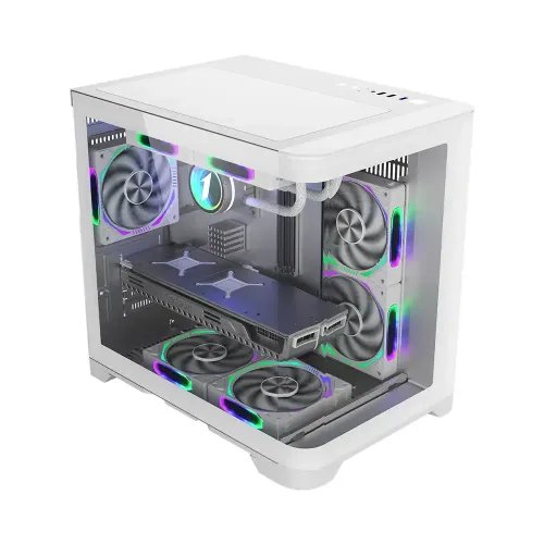 1ST Player UV5 M-ATX FCR ARGB Desktop Case (White)