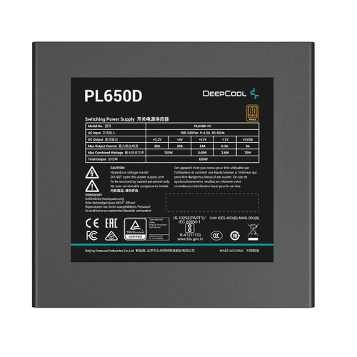 Deepcool PL650D 650W 80+ Bronze ATX 3.0 Power Supply