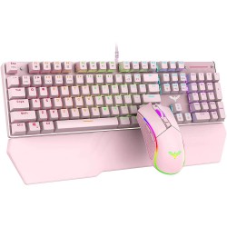 Havit KB389L Mechanical Gaming Wired Keyboard And Mouse Combo Pink