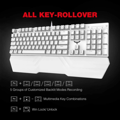 Havit KB389L Mechanical Gaming Wired Keyboard And Mouse Combo WHITE