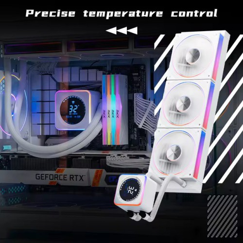 Jungle Leopard Astrobeat 360 Digital ARGB AIO Liquid Cooler White