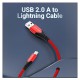 VENTION LABRG USB 2.0 A to Lightning Cable 1.5M Red Aluminum Alloy Type