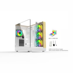 MONARCH AQUA X7 ARGB ATX Desktop Gaming Case (White)