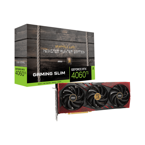 MSI GeForce RTX 4060 Ti Gaming Slim X GC30 Monster Hunter Edition 3X 8GB GDDR6 Graphics Card