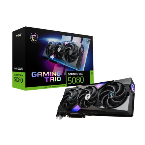 MSI GeForce RTX 5080 16G GAMING TRIO OC 16GB GDDR7 Graphics Card