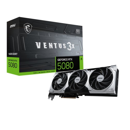 MSI GeForce RTX 5080 16G VENTUS 3X OC 16GB GDDR7 Graphics Card