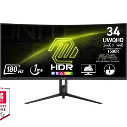 MSI MAG 342CQR E2 34" UWQHD 180Hz VA Curved Gaming Monitor