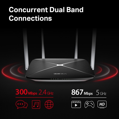 Mercusys AC12 1200Mbps 4 Antenna Dual Band Wireless Router