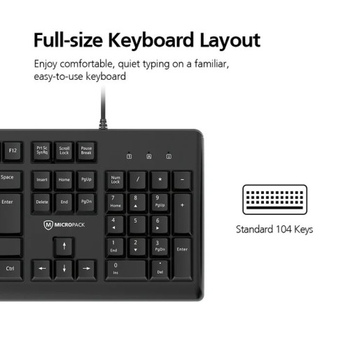 MicroPack K-205 USB Wired Keyboard