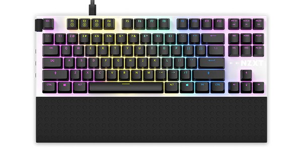 NZXT Function TKL (KB-1TKUS-WR) Red Switch Mechanical Keyboard - White ...