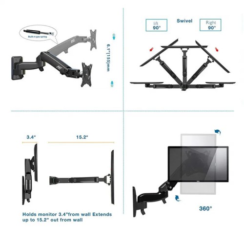 North Bayou F150 Swivel 17-35inch Monitor Desk Mount