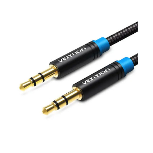 VENTION P350AC300-B-M Cotton Braided 3.5mm Male to Male Audio Cable 3M Black Metal Type