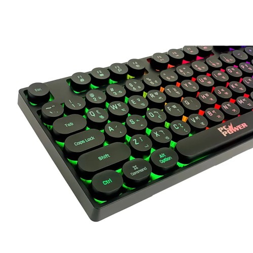 PC POWER K87 Black Retro Punk Suspension Keyboard