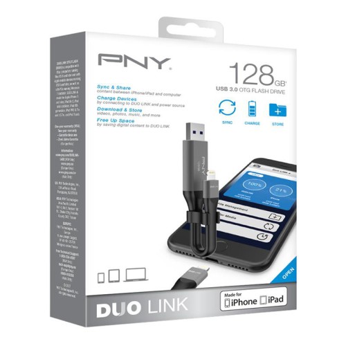 PNY 128GB DUO LINK iOS USB 3.0 OTG Flash Drive