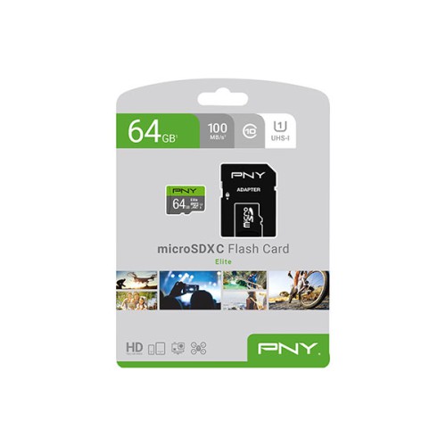 PNY Elite Class 10 U1 64GB microSD Memory Card