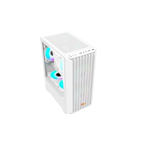 Pc Power Dark Breeze Mesh Mid Tower M-ATX Gaming Case (White)