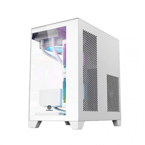 Revenger Air Box Mini ARGB Mid-Tower Gaming Desktop Case (White)