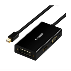 Ugreen MD114 (20418) Mini DisplayPort Male to HDMI, VGA & DVI Female Black Converter