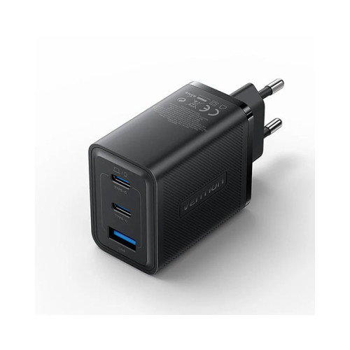 VENTION FERB0-EU 3-Port USB-C + USB-A 65W EU-Plug GaN Charger - Black