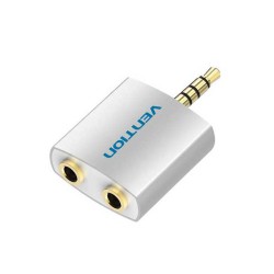 VENTION BDAW0 4 Pole 3.5mm Male to 2*3.5mm Female Audio Splitter Silvery