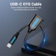 VENTION CCSBB USB 2.0 C Male to A Female OTG Cable 0.15M Black PVC Type