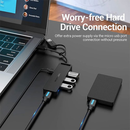 Vention CHTBB 2-in-1 Interface to 4-Port USB 3.0 Hub