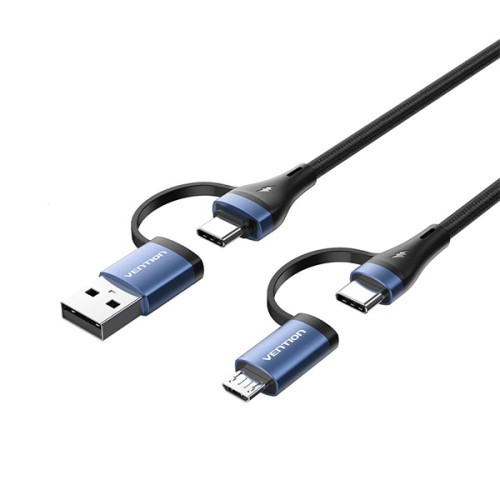 Vention CTLLG 4-in-1 Cotton Braided USB 2.0 5A Cable - 1.5M