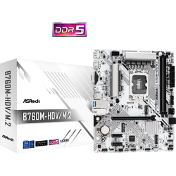 ASRock B760M-HDV/M.2 Intel 14th 13th & 12th Gen DDR5 LGA1700 Micro ATX Motherboard