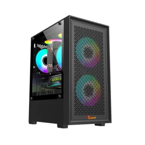 PC POWER DARK FLOW MESH X2 GAMING CASING BK WITH PSU